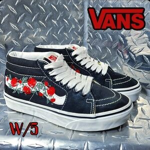2FOR$40 Vans mid sneaker with floral embroidery